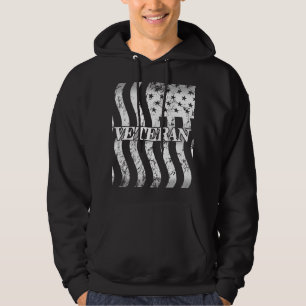 USA Veteran - white vintage vertical Hoodie