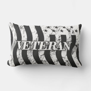 USA Veteran - white vintage vertical Lumbar Cushion
