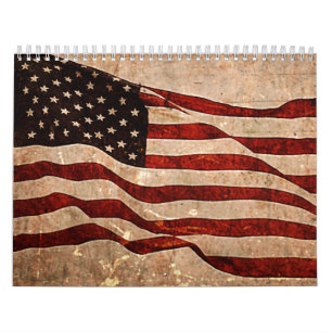 USA Vintage American Flag Calendar