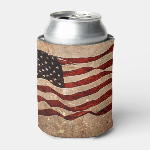USA Vintage American Flag Can Cooler