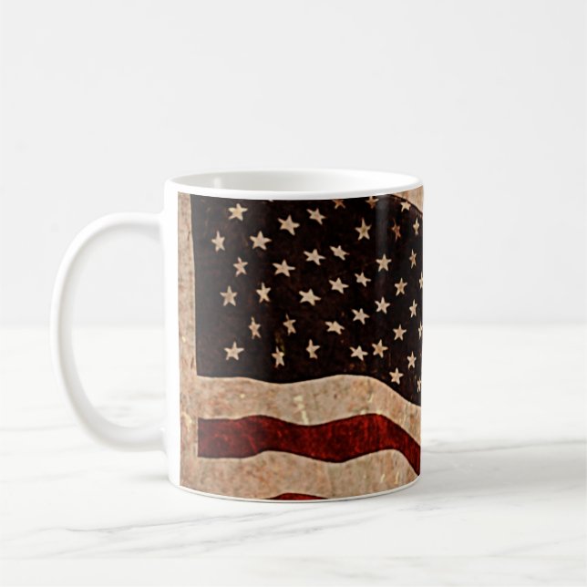 USA Vintage American Flag Coffee Mug (Left)