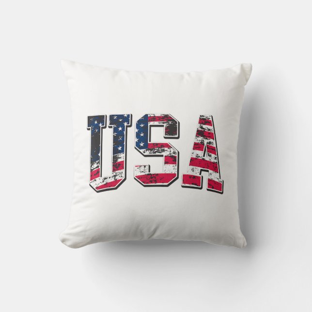 USA Vintage American Flag Cushion (Front)
