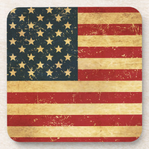 USA Vintage Grunge Flag Coaster