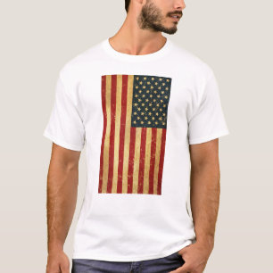 USA Vintage Grunge Flag Men's White T-Shirt
