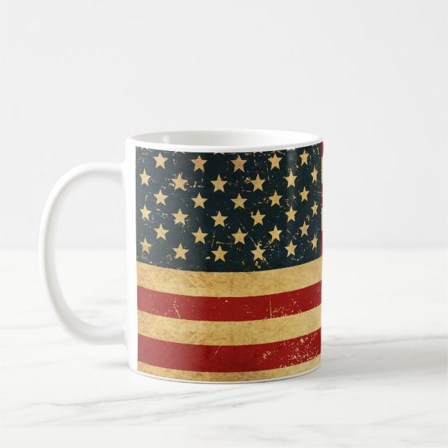 USA Vintage Grunge Flag Mug (Left)