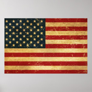 USA Vintage Grunge Flag Poster