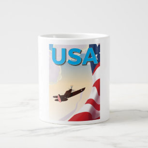 USA Vintage World War Two Poster Large Coffee Mug