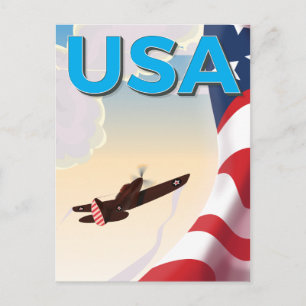 USA Vintage World War Two Poster Postcard