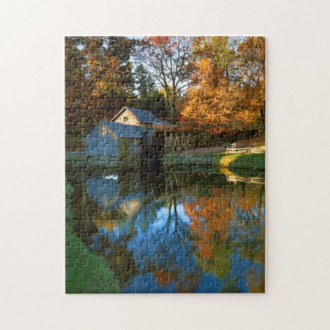 USA, Virginia, Blue Ridge Parkway, Mabry Mill Jigsaw Puzzle (Vertical)