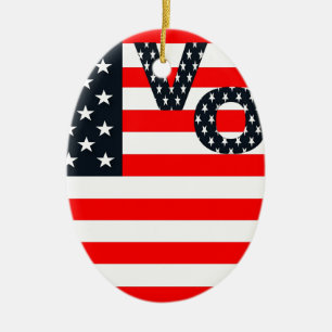 Usa Vote Ceramic Ornament