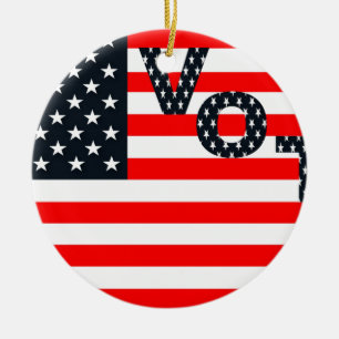 Usa Vote Ceramic Tree Decoration