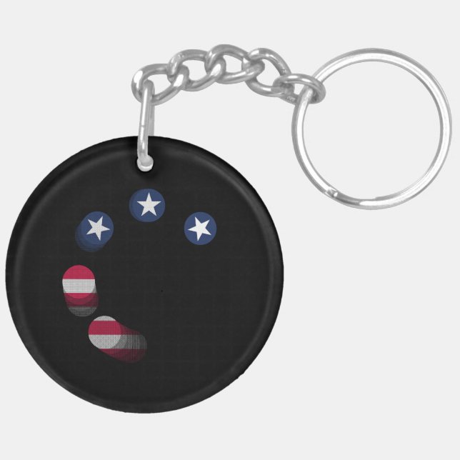 USA vs. CHINA / USA Acrylic Key Ring (Back Left)