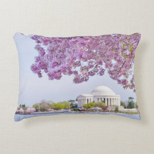 USA, Washington DC, Cherry tree in bloom Decorative Cushion