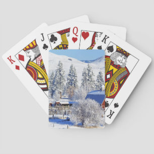USA, Washington, Methow Valley, Barns in Playing Cards