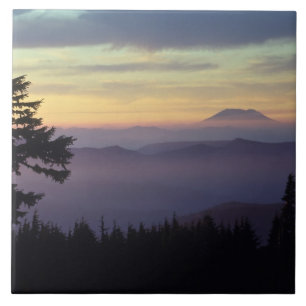 USA, Washington. Mount St. Helens seen through Ceramic Tile