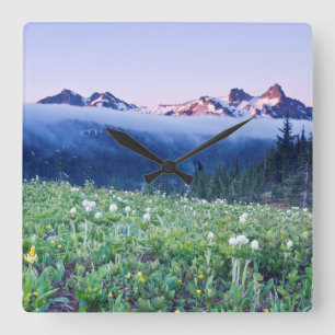 USA, Washington, Mt. Rainier National Park 4 Square Wall Clock
