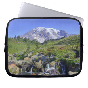 USA, Washington, Mt. Rainier NP, Mt. Rainier and 2 Laptop Sleeve