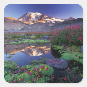 USA, Washington, Mt. Rainier NP, sunrise, Square Sticker
