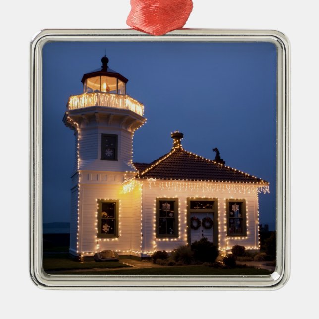 USA, Washington, Mukilteo. Mukilteo Lighthouse Metal Ornament (Front)