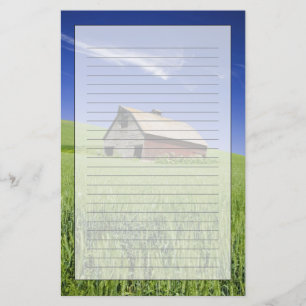 USA, Washington, Old Red Barn in the Spring Stationery