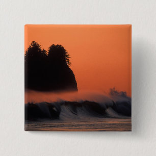 USA, Washington, Olympic National Park, Sea 15 Cm Square Badge