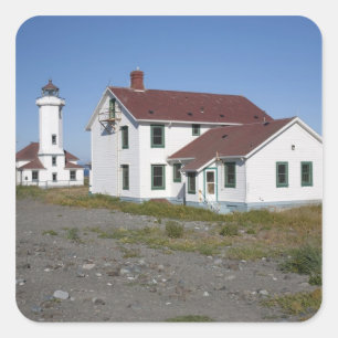 USA, Washington, Port Townsend, Point Wilson Square Sticker