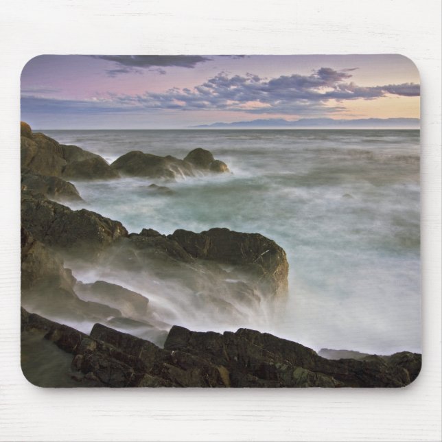 USA, Washington, San Juan Islands.  Waves crash Mouse Pad (Front)
