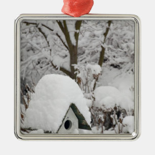 USA, Washington, Seabeck. Close-up of bird house Metal Ornament
