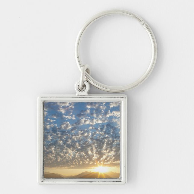 USA, Washington, Seabeck. Sunset Key Ring (Front)
