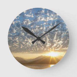 USA, Washington, Seabeck. Sunset Round Clock