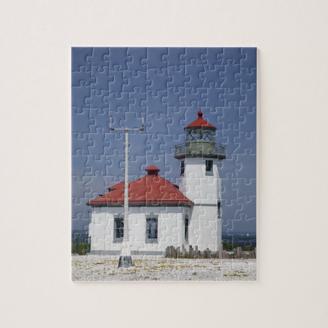 USA, Washington, Seattle, Alki Point Lighthouse, Jigsaw Puzzle (Vertical)