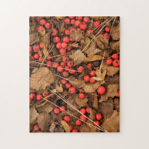 USA, Washington, Spokane County, Hawthorn Leaves Jigsaw Puzzle