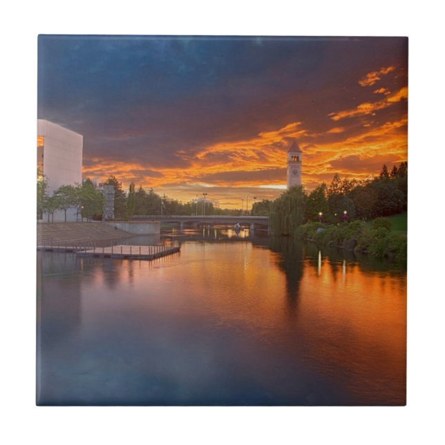 USA, Washington, Spokane, Riverfront Park Ceramic Tile (Front)