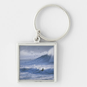 USA, Washington State, La Push. Man kayak Key Ring
