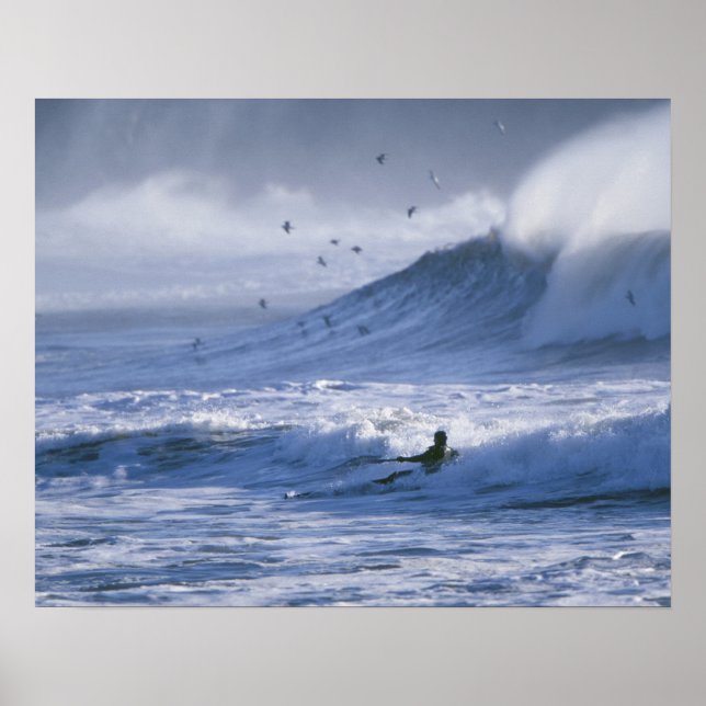 USA, Washington State, La Push. Man kayak Poster (Front)