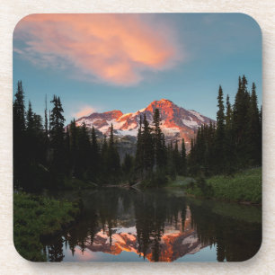 USA, Washington State. Mt. Rainier Reflected Coaster