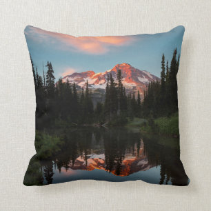 USA, Washington State. Mt. Rainier Reflected Cushion