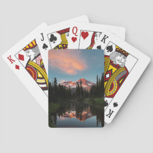 USA, Washington State. Mt. Rainier Reflected Playing Cards
