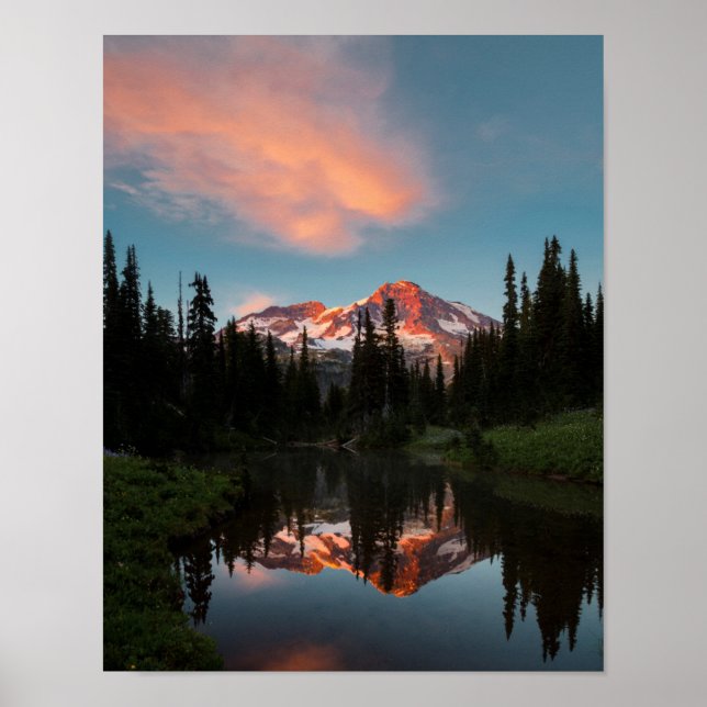 USA, Washington State. Mt. Rainier Reflected Poster (Front)