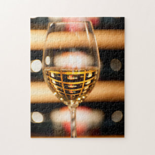 USA, Washington, Walla Walla. Wine Glass Jigsaw Puzzle