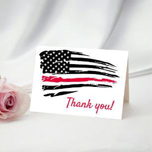 USA Watercolor American Flag Military Patriotic Thank You Card