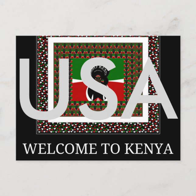 USA Welcome to Kenya Postcard (Front)