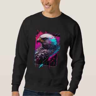 USA Wild Colorful Splash Eagle Illustration Graphi Sweatshirt