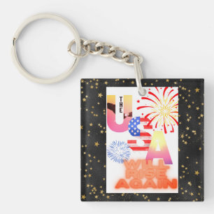 "USA Will Rise Again" KeyChain