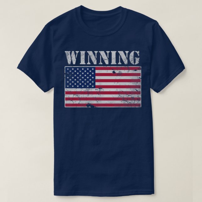 USA Winning American Flag 4th of July Independence T-Shirt (Design Front)