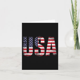 Usa With American Flag For Patriotic Independence Card