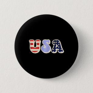 Usa With American Flag For Teen Girls Women Adult 6 Cm Round Badge