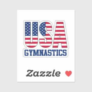 USA with American Flag Gymnastics Sports