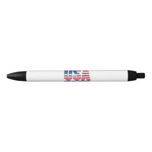 USA with American Flag Gymnastics Sports Black Ink Pen