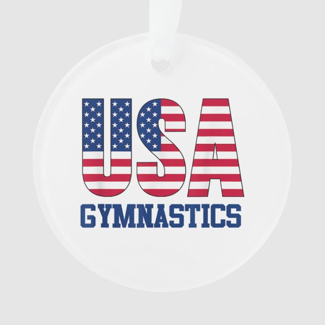 USA with American Flag Gymnastics Sports Ornament (Front)